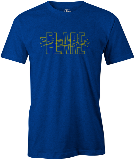 Track Flare Men's T-Shirt, Blue, track bowling, bowling ball, bowling ball logo, track, retro, old school, throwback, vintage, tshirt, tee, tee-shirt, tee shirt.
