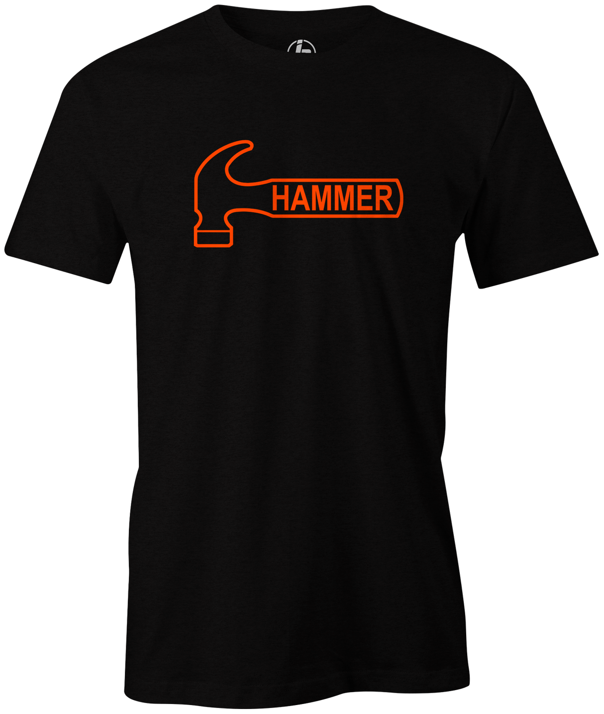 It's Hammer Time! Wear this iconic logo with pride. This tee features Hammer's orange logo. Bill o'neill. This is the perfect gift for any Hammer bowling fan or avid bowler! Grab this awesome t-shirt and be a part of the team! Tshirt, tee, tee-shirt, tee shirt, Pro shop. League bowling team shirt. PBA. PWBA. USBC. Junior Gold. Youth bowling. Tournament t-shirt. Men's. Bowling ball. Black widow. Purple Hammer.
