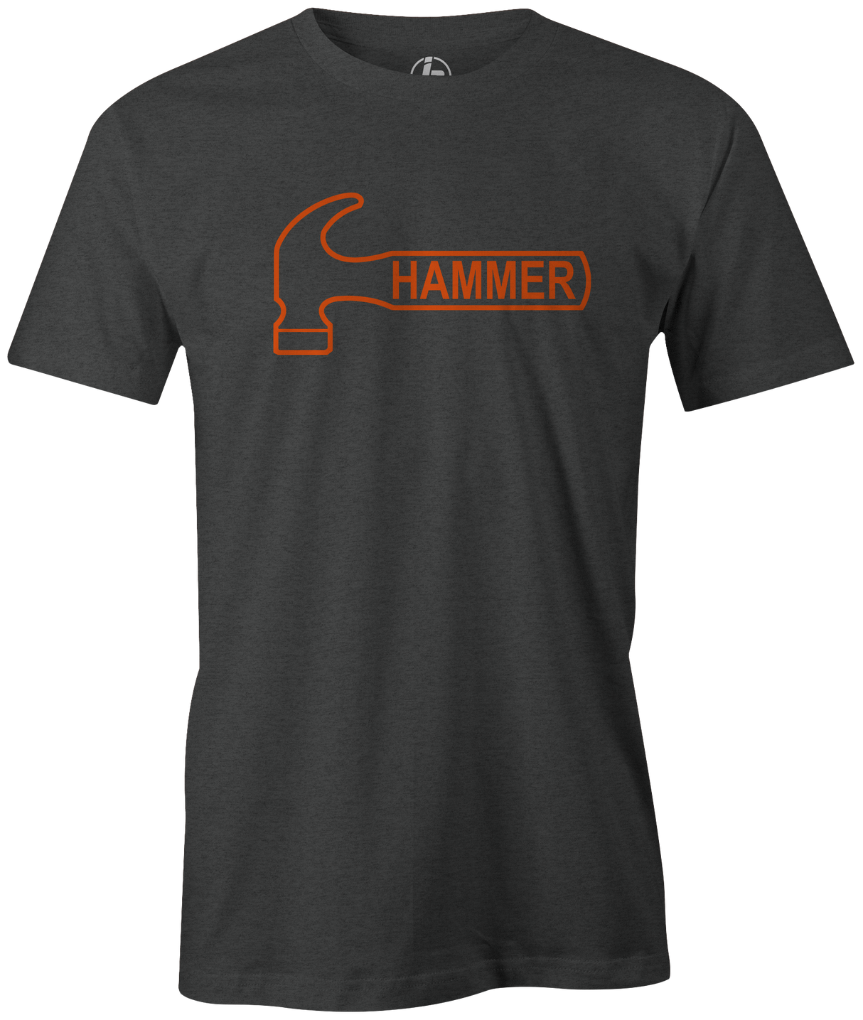 It's Hammer Time! Wear this iconic logo with pride. This tee features Hammer's orange logo. Bill o'neill. This is the perfect gift for any Hammer bowling fan or avid bowler! Grab this awesome t-shirt and be a part of the team! Tshirt, tee, tee-shirt, tee shirt, Pro shop. League bowling team shirt. PBA. PWBA. USBC. Junior Gold. Youth bowling. Tournament t-shirt. Men's. Bowling ball. Black widow. Purple Hammer.