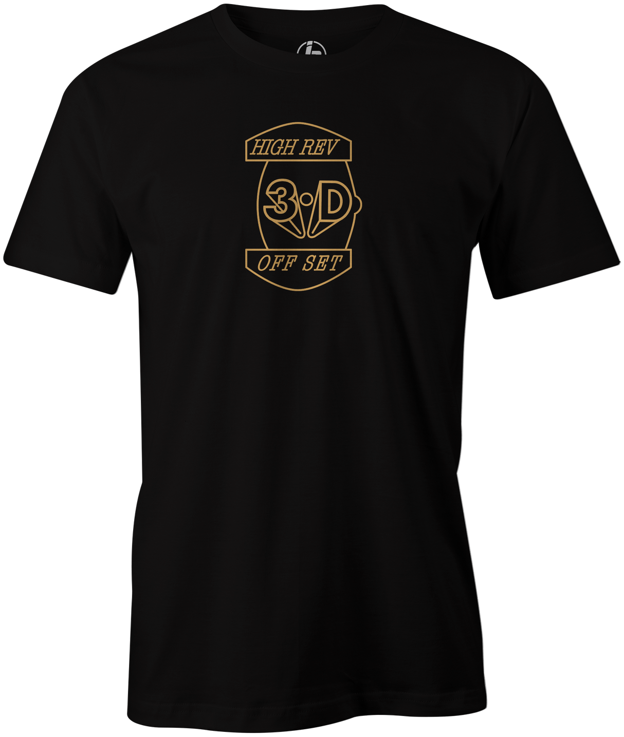 3D Off Set Hammer Bowling T-Shirt Black Vintage