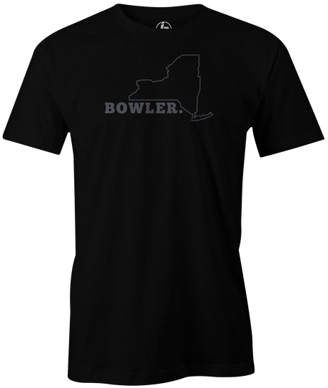 New York Men's State Bowling T-shirt, Black, Cool, novelty, tshirt, tee, tee-shirt, tee shirt, teeshirt, team, comfortable