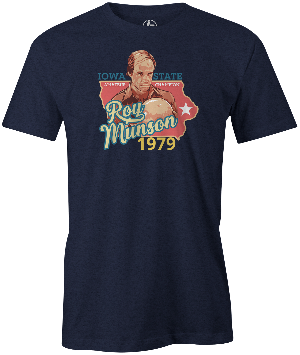 Roy Munson - Iowa State Champion 1979 Bowling T-Shirt Navy Kingpin Big Ern teeshirt shirt turkey big lebowski woody harrelson bill murray