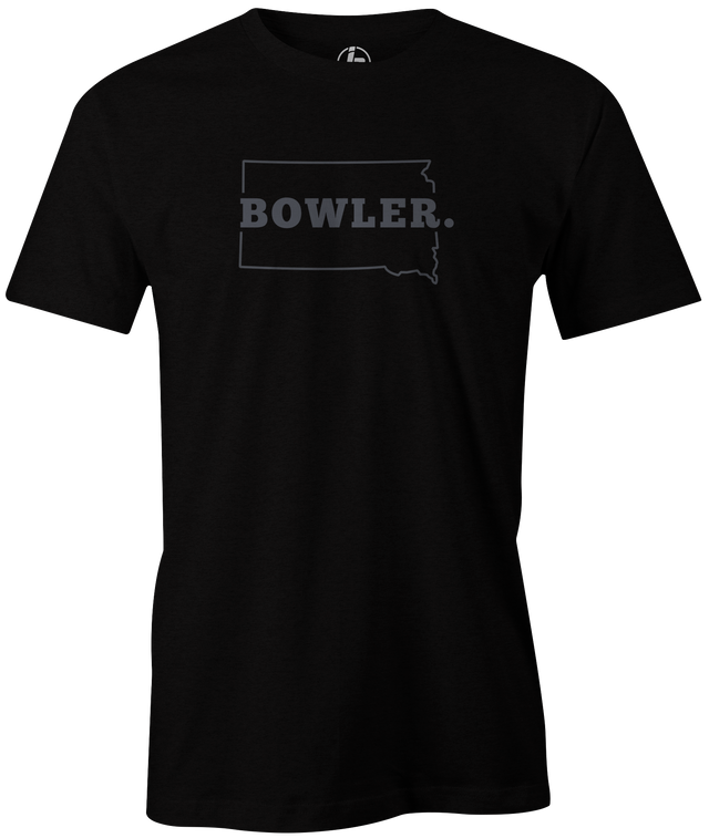 South Dakota Men's State Bowling T-shirt, Black, Cool, novelty, tshirt, tee, tee-shirt, tee shirt, teeshirt, team, comfortable