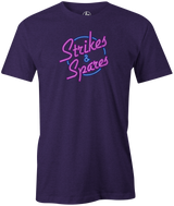 Spares and Strikes Men's T-shirt, Purple, Bowling, tee, tee-shirt, tee shirt, tshirt, cool, novelty. 