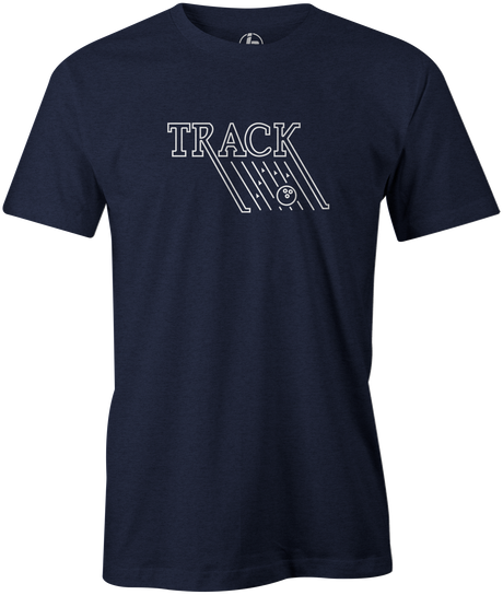 Track Retro Men's T-Shirt, Navy, track, track bowling, track logo, logo, bowling ball, team ebi, old school, retro, throwback, vintage, tshirt, tee tee shirt, tee-shirt.