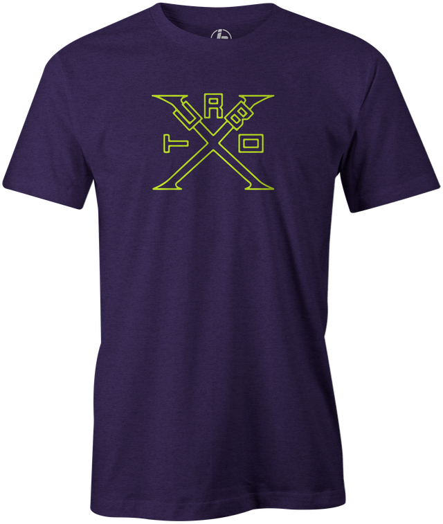 Turbo X Men's T-Shirt, Purple, bowling, bowling ball, ebonite, ebonite bowling, classic, vintage, retro, throwback, original, old school, tee, tee shirt, tee-shirt, tshirt.