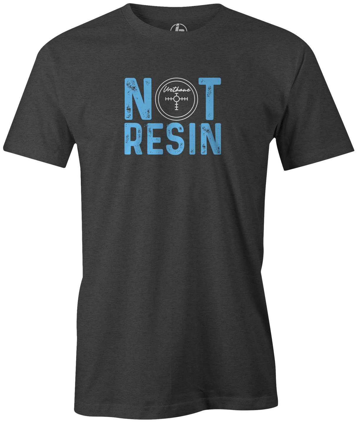 The 80's featured the birth of urethane bowling balls. Remember the Black, Blue, Purple, and Pink Hammers? Flash forward to now, and urethane is back. Support this movement with our "Not Resin" tee. Tshirt, tee, tee-shirt, tee shirt, Pro shop. League bowling team shirt. PBA. PWBA. USBC. Junior Gold. Youth bowling. Tournament t-shirt. Men's. Bowling ball. urethane. old school.