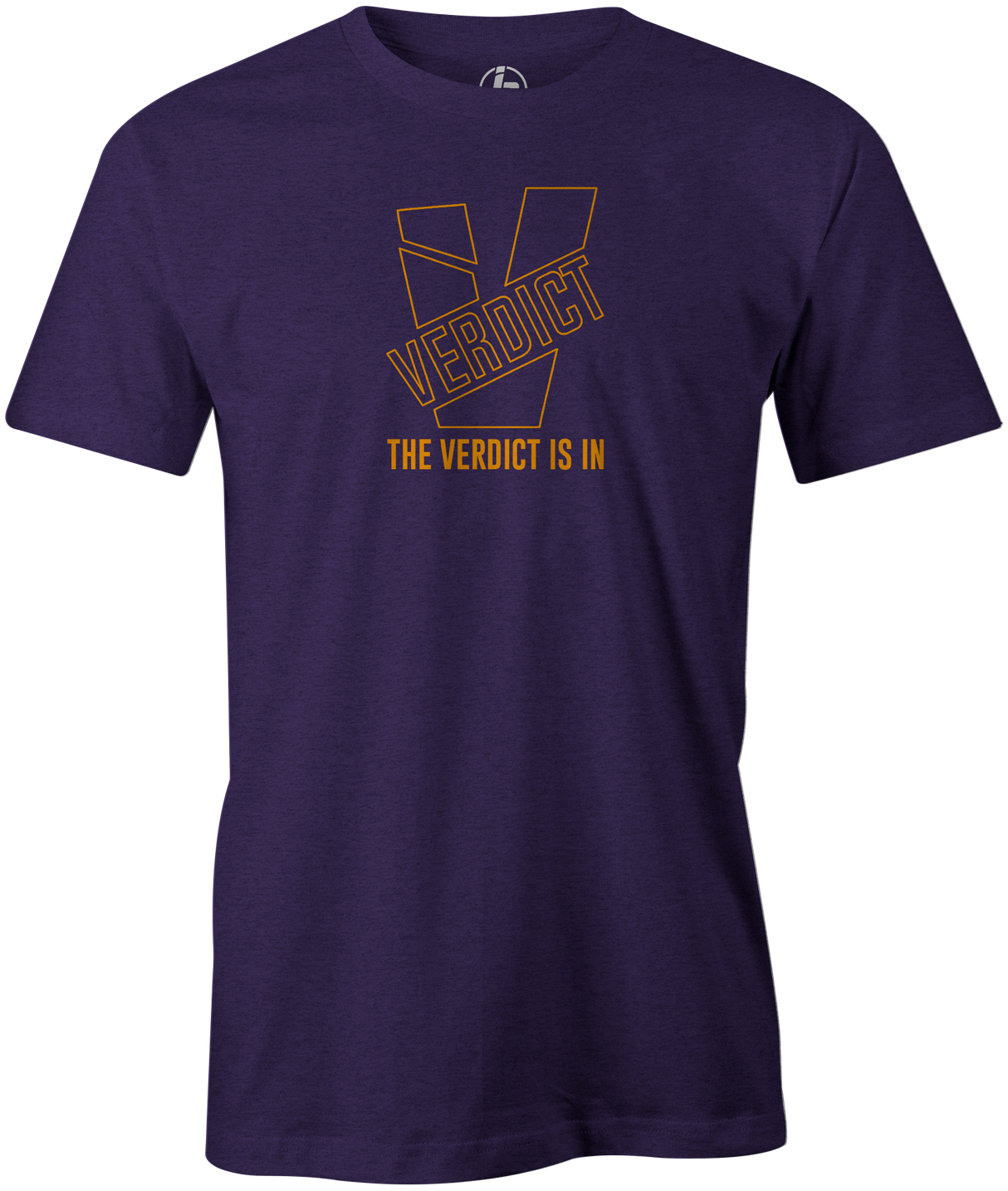Verdict is in Men's T-Shirt, Purple, bowling, bowling ball, verdict, verdict pearl, ebonite, ebonite bowling, ebonite bowling ball, logo, cool, tshirt, tee-shirt, tee shirt, tee