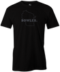 Wisconsin Men's State Bowling T-shirt, Black, Cool, novelty, tshirt, tee, tee-shirt, tee shirt, teeshirt, team, comfortable