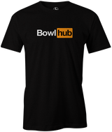 BowlHub T-shirt black funny humorous novelty bowling tee for men guys bowl hub porn hub gift for men 