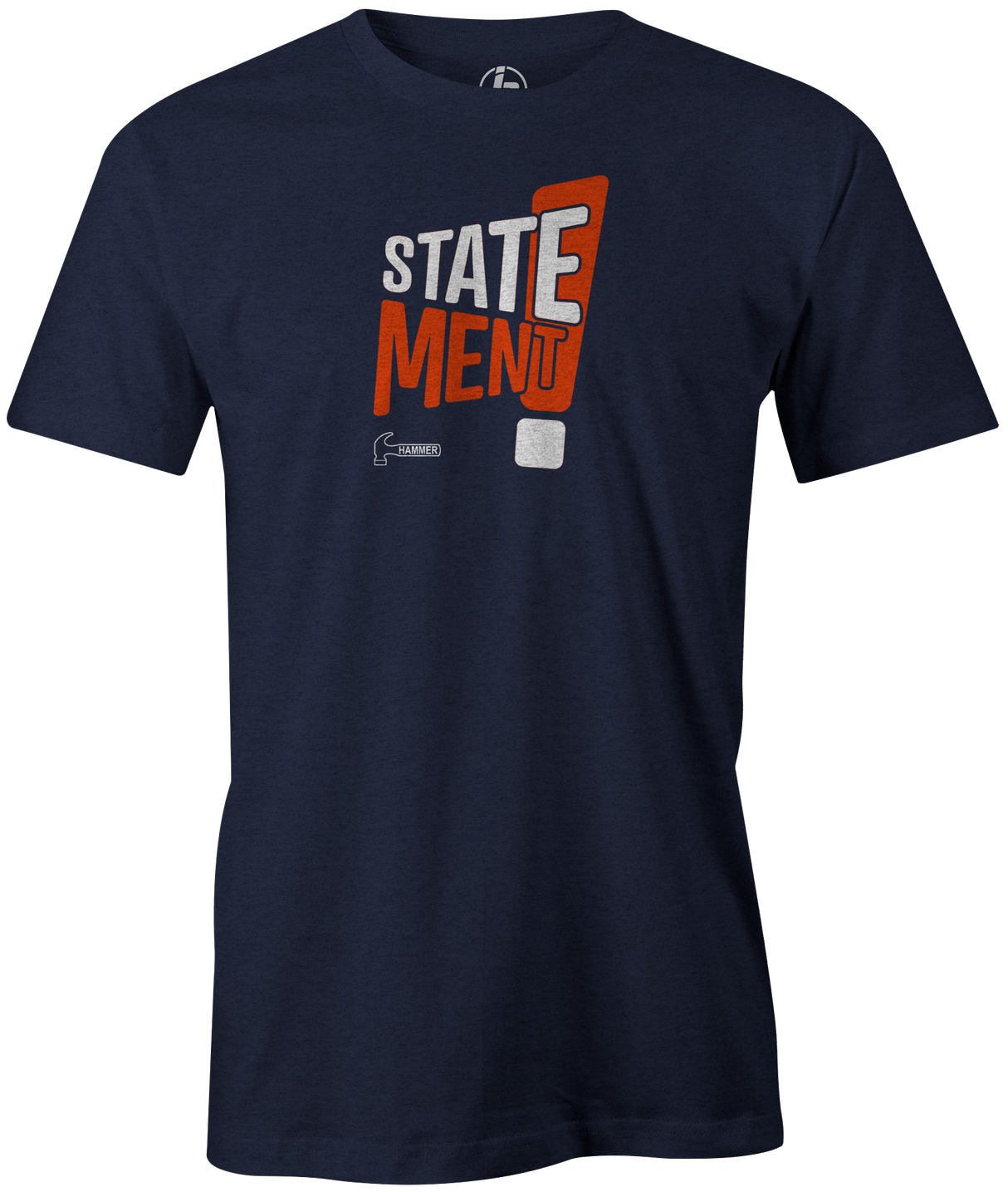 Statement Men's T-shirt, Navy, bowling, statement pearl, statement hybrid, statement solid, bowling ball, logo, cool, hammer, hammer bowling, tshirt, tee, tee-shirt, tee shirt.
