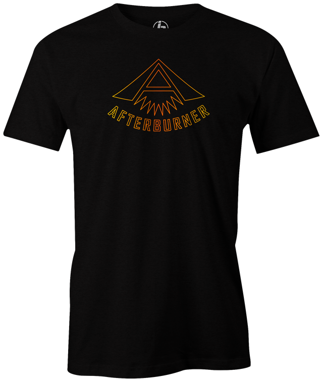 Ebonite Vortex AfterBurner. ebonite-vortex-afterburner tee shirt retro vintage old school bowling ball logo bowler tshirt. Retro Brunswick bowling league shirts on sale discounted gifts for bowlers. Bowling party apparel. Original bowling tees. throwback