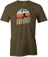 Best bowling Dad Ever Men's Bowling shirt, army green, tee, tee-shirt, tee shirt, apparel, merch, cool, funny, vintage, father's day, gift, present, cheap, discount, free shipping, goat.