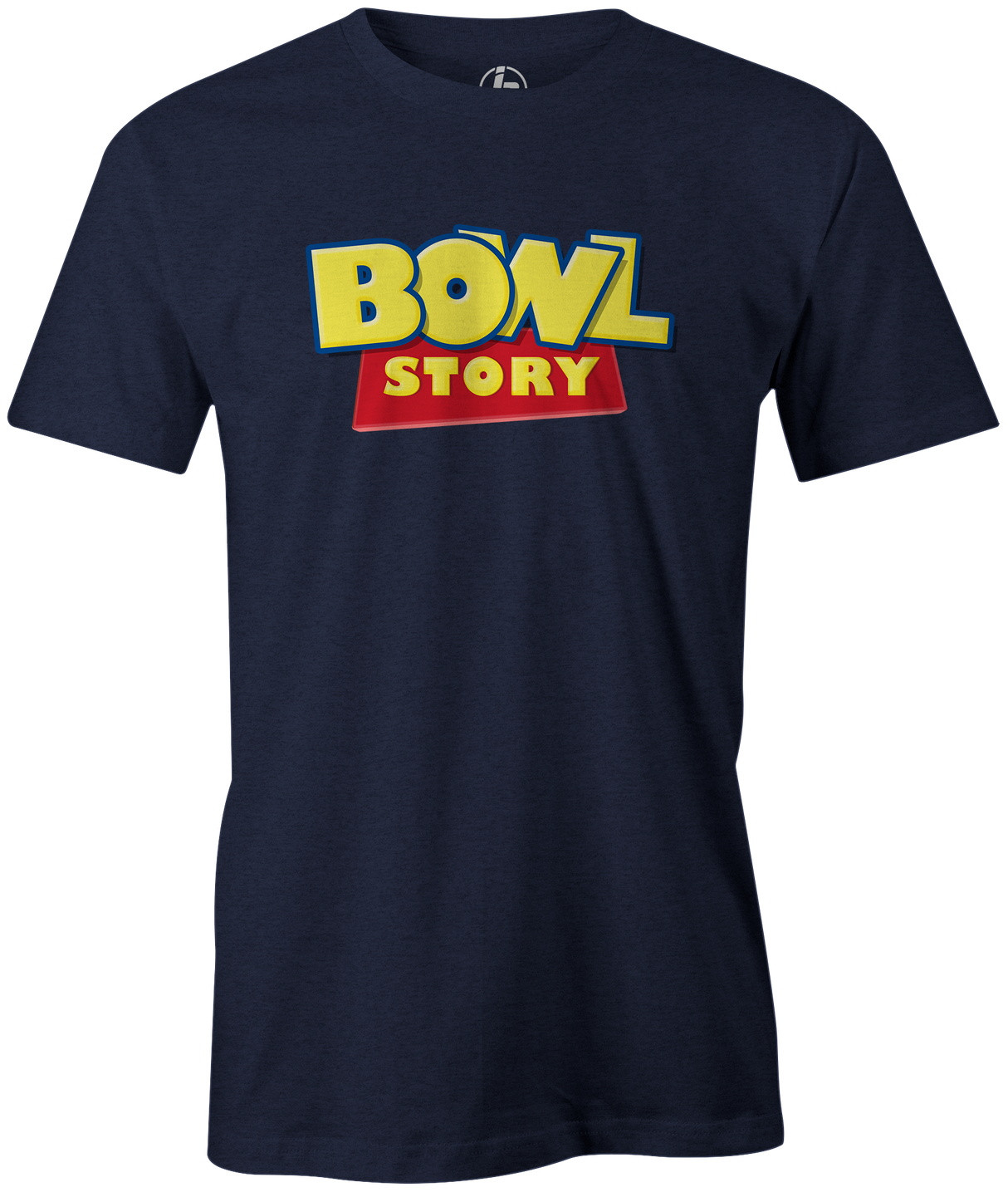 Bowl Story Men's Bowling t-shrit, Navy, movie, toy story, classic, vintage, cool, awesome, tee-shirt, tees, tee shirt, apparel, merch, league bowling team shirt, tournament shirt, woody, andy, mr. potato head, rex.