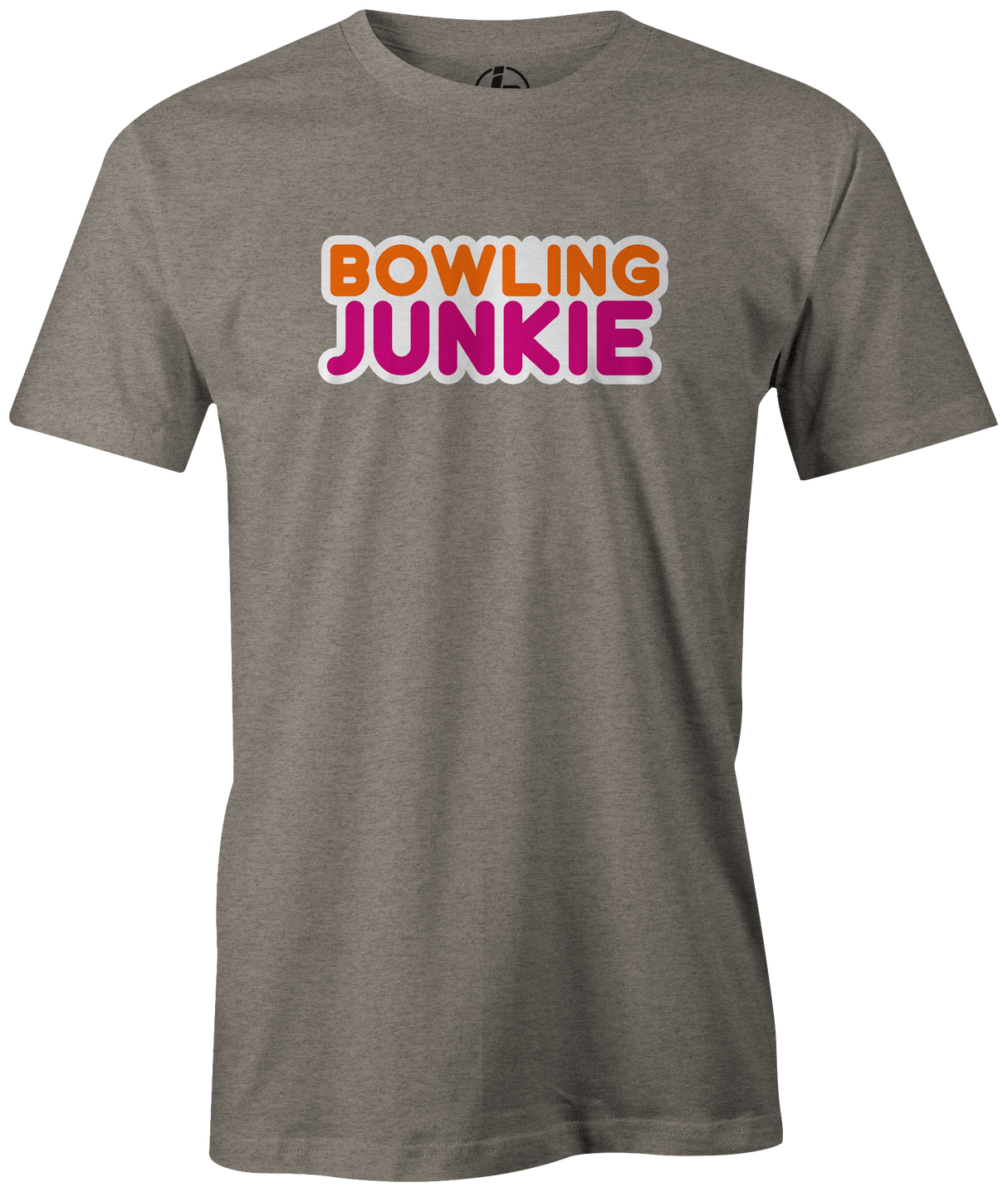 Bowling Junkie It's addicting and you don't care who knows you love bowling! Dunkin Donuts and coffee Gather up your friends, snag this cool t-shirt and hit the lanes for a fun night out! This shirt is also the perfect gift for anyone who loves to bowl! League bowling tshirt, Team shirt, T-shirt, tee-shirt, tshirt. Novelty. Funny t-shirt. Gray