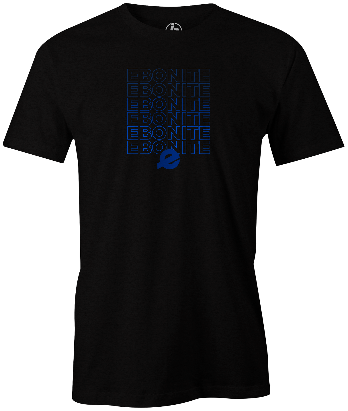 Do you love Ebonite? We do too.  Wear this Ebonite Stacked T-shirt with pride! Hit the lanes in this awesome Ebonite t-shirt and show everyone that you are a part of the team!  Tshirt, tee, tee-shirt, tee shirt, Pro shop. League bowling team shirt. PBA. PWBA. USBC. Junior Gold. Youth bowling. Tournament t-shirt. Men's. Bowling Ball.  black tommy jones