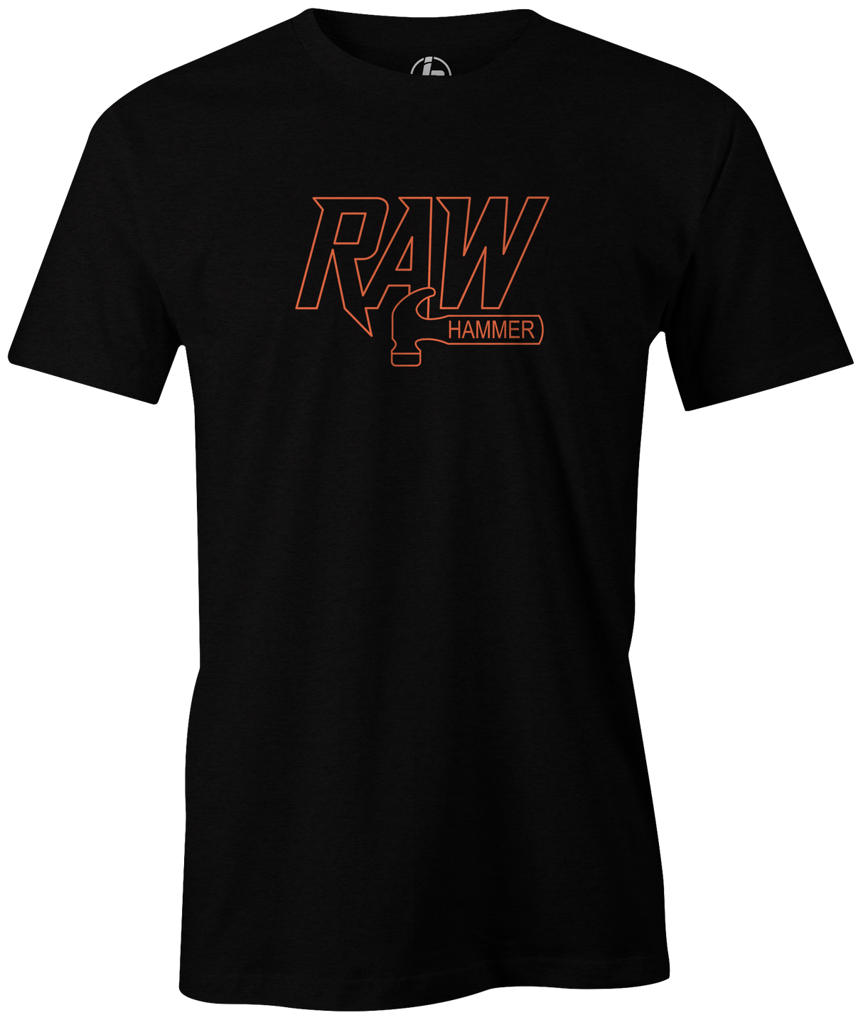 Hammer Raw It's Hammer Time! Wear this iconic logo with pride. This tee features Hammer's orange logo. This is the perfect gift for any Hammer bowling fan or avid bowler! Grab this awesome t-shirt and be a part of the team! Tshirt, tee, tee-shirt, tee shirt, Pro shop. League bowling team shirt. PBA. PWBA. USBC. Junior Gold. Youth bowling. Tournament t-shirt. Men's. Bowling ball. Black widow. Purple Hammer.