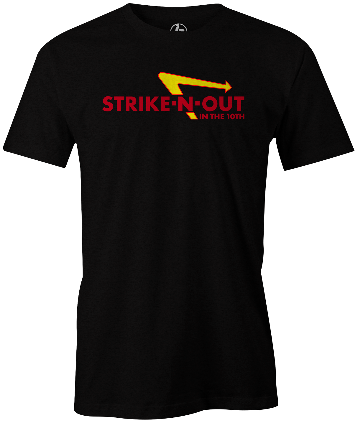 Strike-N-Out is where you want to be late in the game! This funny, novelty tee is the perfect gift for any In-N-Out loving bowler. Bowl a league on Tuesday night? Snag this shirt and make it a late burger night! T-shirt, tee, tee-shirt, tee shirt, tshirt. Taco bell. League bowling team shirt. white
