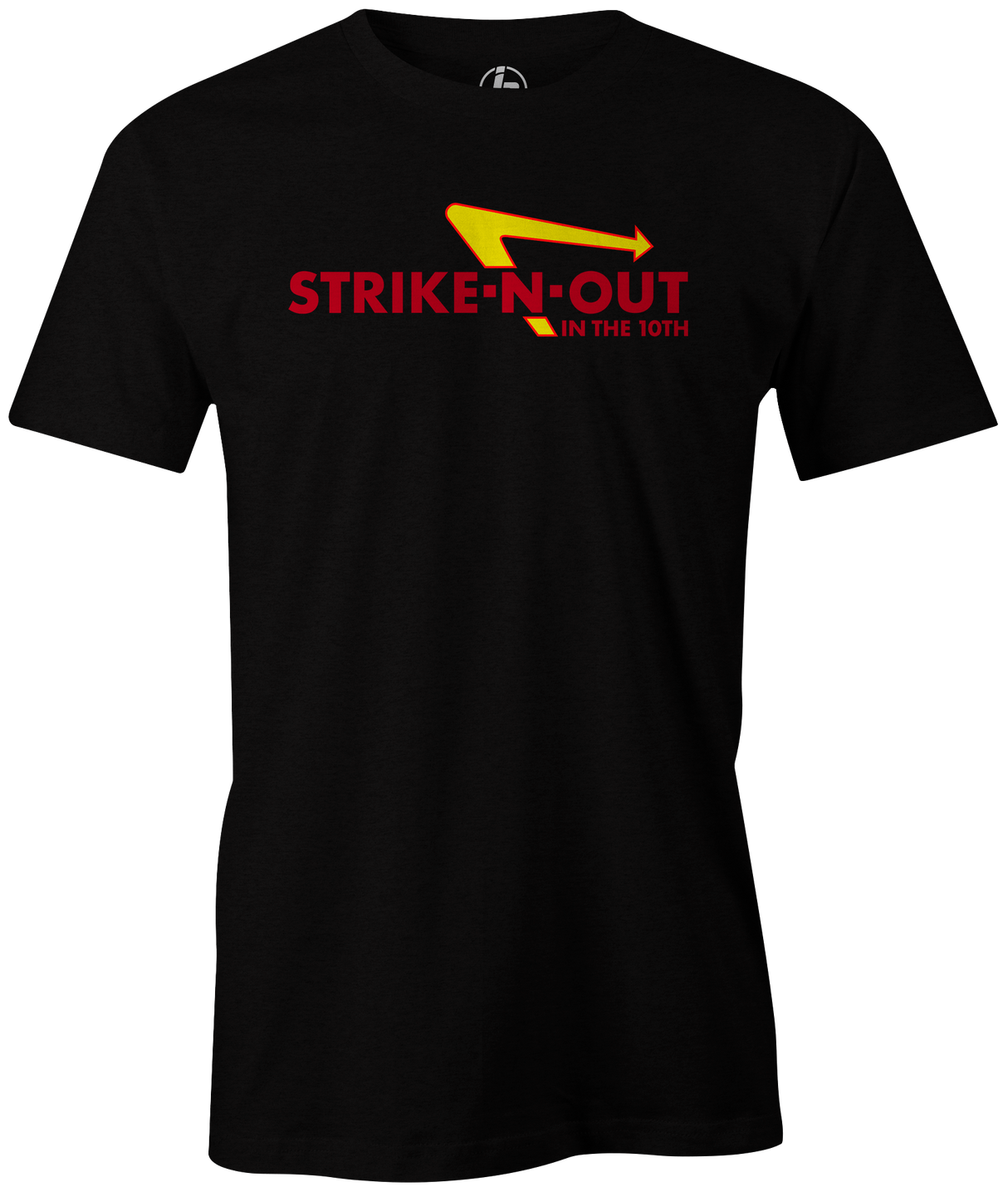 Strike-N-Out is where you want to be late in the game!  This funny, novelty tee is the perfect gift for any In-N-Out loving bowler. Bowl a league on Tuesday night? Snag this shirt and make it a late burger night! T-shirt, tee, tee-shirt, tee shirt, tshirt. Taco bell. League bowling team shirt. white