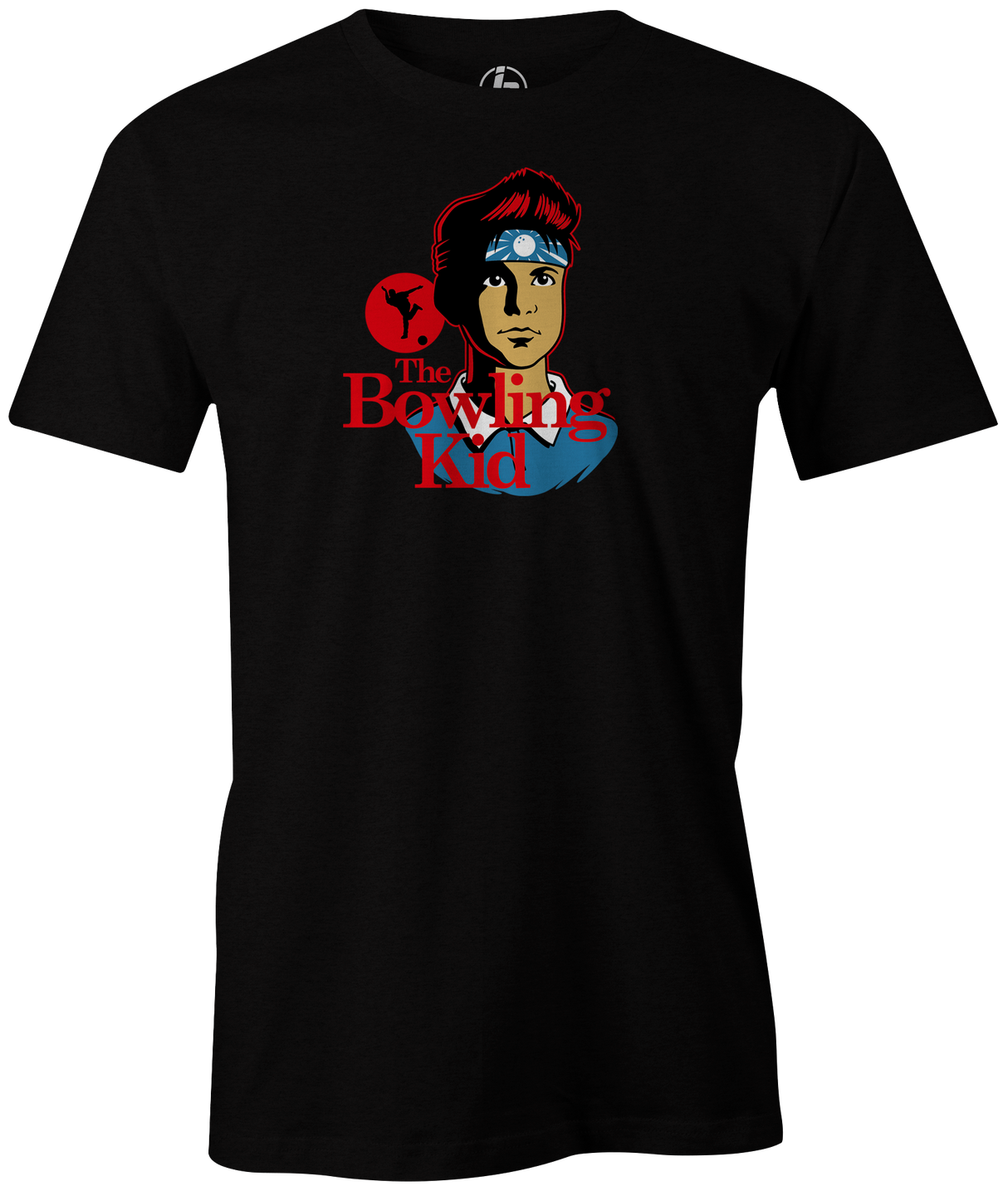 The Bowling Kid Men's bowling shirt, black, tee, tee-shirt, tees, t-shirt, cool, the karate kid, movies and television, pop culture, vintage, league bowling team shirt, free shipping, discount, cheap, coupon, merch, apparel.