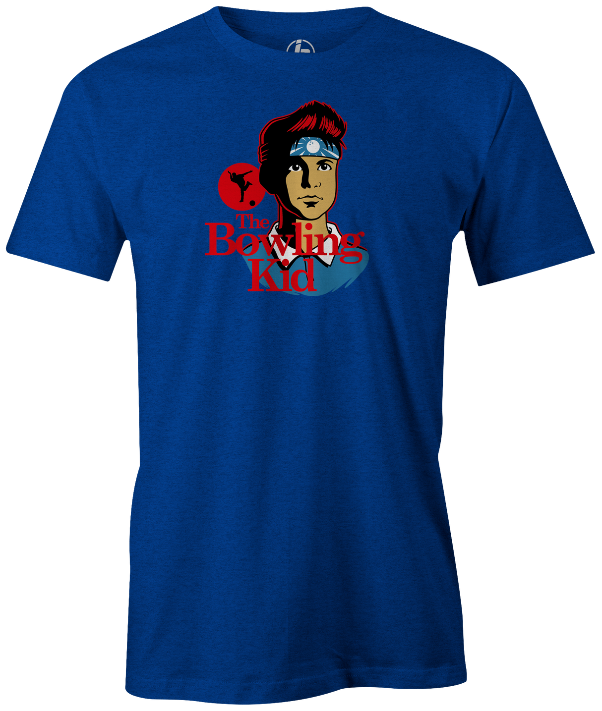 The Bowling Kid Men's bowling shirt, blue, tee, tee-shirt, tees, t-shirt, cool, the karate kid, movies and television, pop culture, vintage, league bowling team shirt, free shipping, discount, cheap, coupon, merch, apparel.