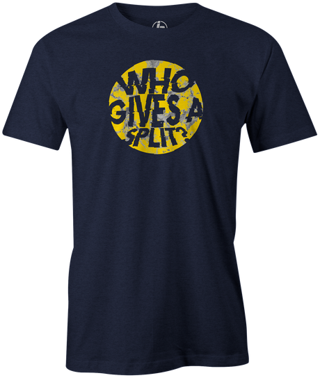 Who Gives a Split? Only real bowlers when they leave one! in this cool bowling t-shirt. Tee-shirt. Tshirt. Fashionable bowling shirt. Bowler. Apparel. Cool. Cheap. This is the perfect gift for anyone who is a great bowler. Novelty tee. Athletic tee. 