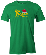 Tis' the season for Christmas bowling tee shirts. Show your Merriness on and off the lanes with the track bowling Holiday T-shirt!  ugly t-shirt comes in red and black colors. Show your holiday spirit with this shirt that helps you hook the ball at your office party or night out with your friends!  Bowling gift holiday gift guide. Tee-shirt gift. Christmas Tree