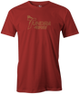 The Track Tundra Fire nameplate is one of the most famous in Track's history. The Track Tundra Fire bowling ball is back and better than ever. Celebrate the re-launch with this tee shirt. Tshirt, tee, tee-shirt, tee shirt, Pro shop. League bowling team shirt. PBA. PWBA. USBC. Junior Gold. Youth bowling. Tournament t-shirt. Men's. Track bowling. bowling. bowling ball.