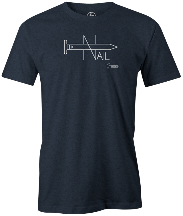 Did you love the Nail? Re-live this iconic ball with this Hammer Nail T-shirt! Hit the lanes with this cool retro t-shirt to show everyone how big of a bowling fan you are! Tshirt, tee, tee-shirt, tee shirt, teeshirt, shirt. League bowling team shirt. Old school. Men's.