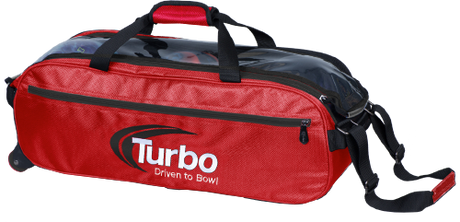 Turbo Pursuit Slim Triple Tote Bowling Bag Red/Black