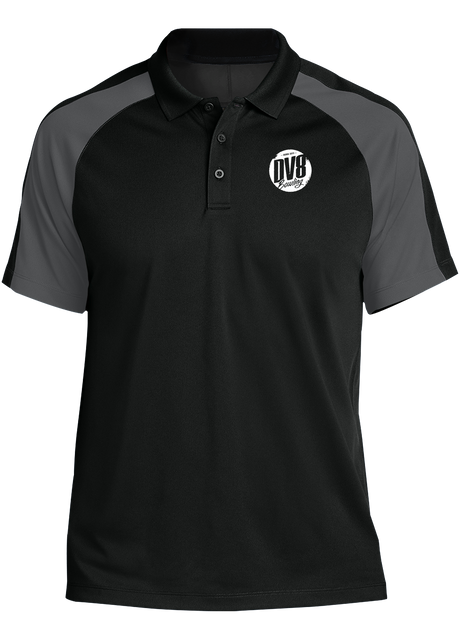 dv8-tournament-polo-black-gray bowl bowling shirt league tournament bowler shirt