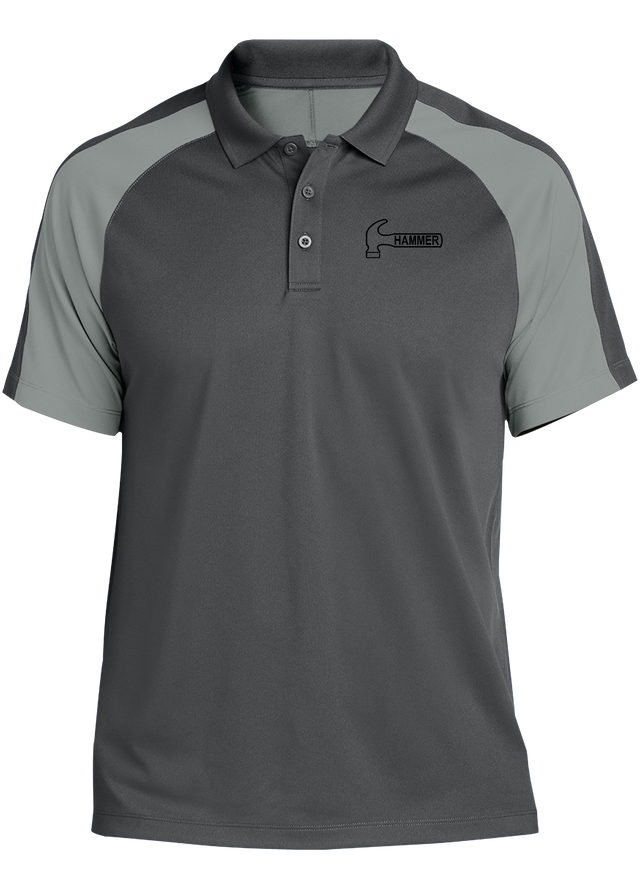 hammer-black-tournament-polo-gray bowl bowling shirt league tournament bowler shirt