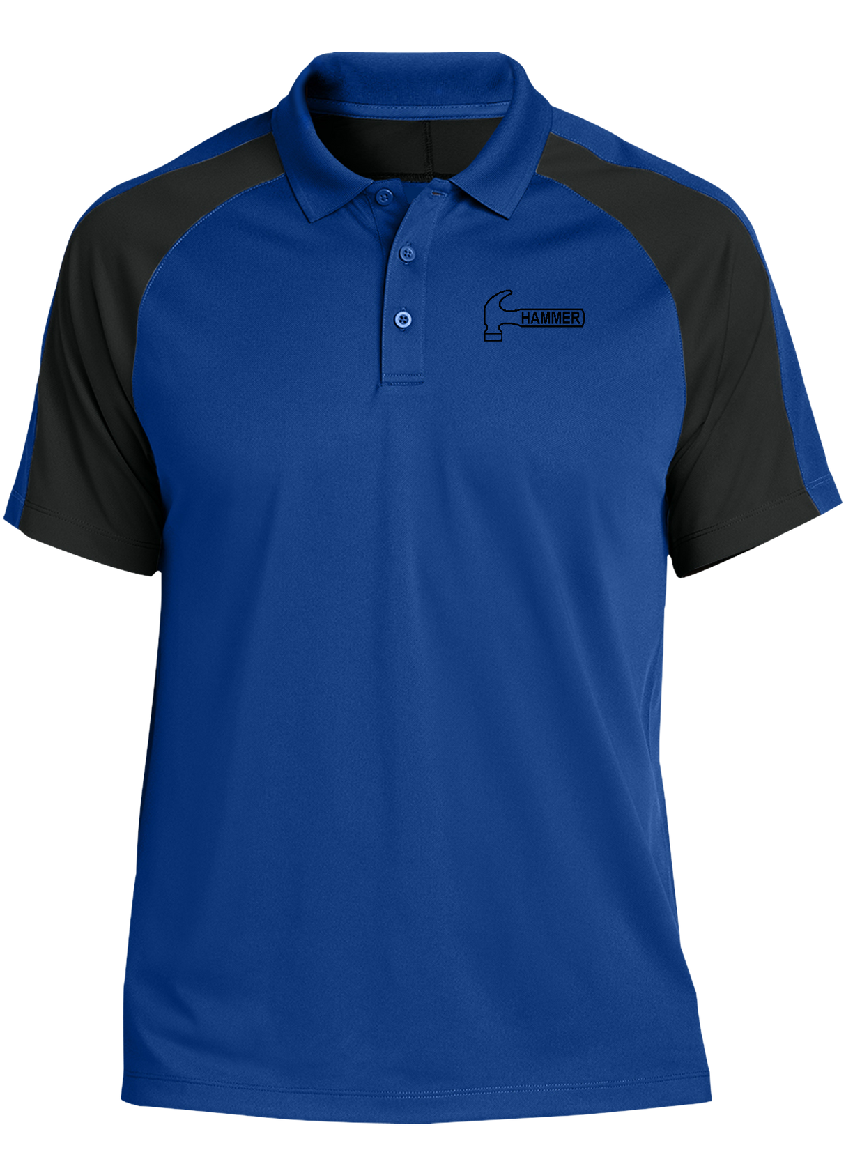 hammer-black-tournament-polo-royal-black bowl bowling shirt league tournament bowler shirt