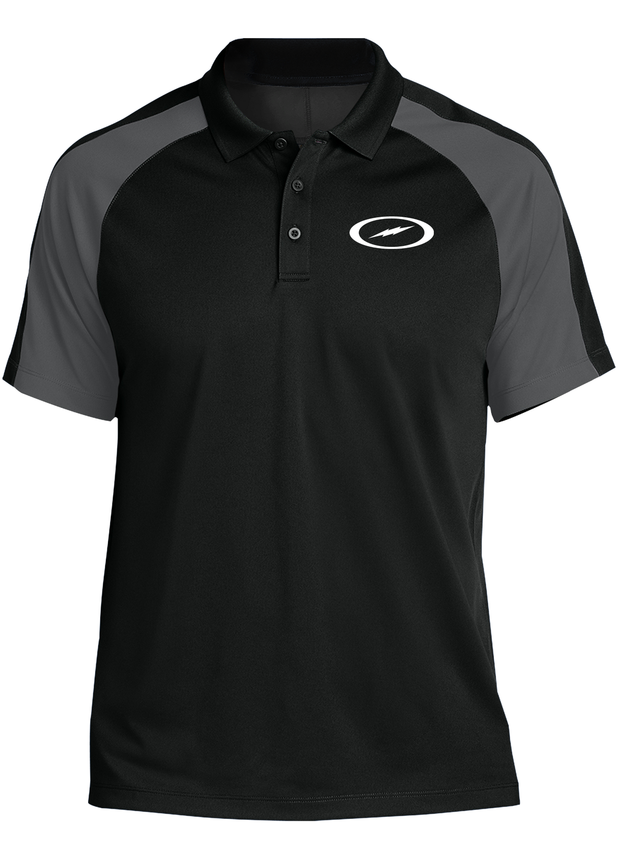 storm-bolt-tournament-polo-black-gray bowl bowling shirt league tournament bowler shirt