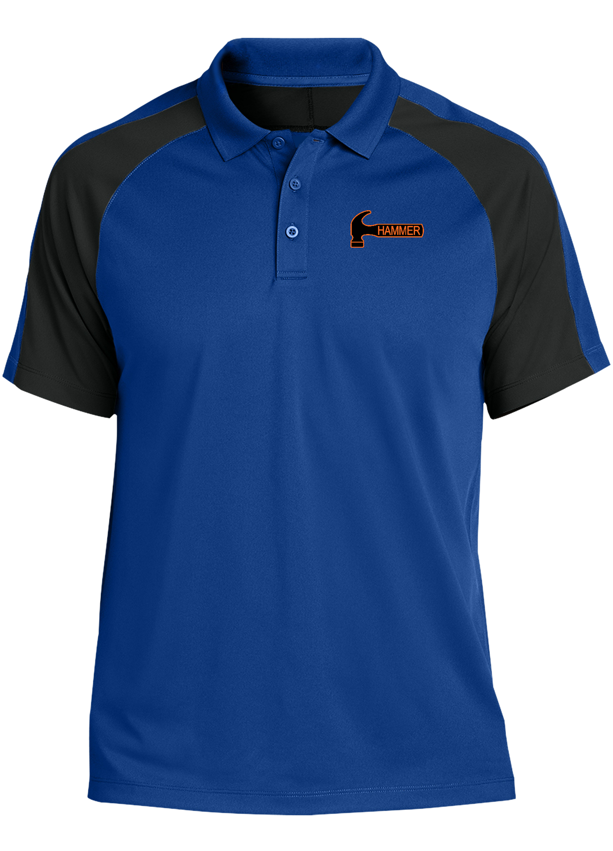 hammer-tournament-polo-royal-black bowl bowling shirt league tournament bowler shirt