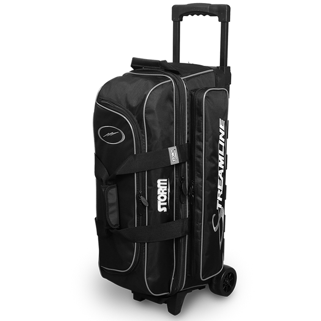 Storm Streamline 3 Ball Triple Roller Black/Silver Bowling Bag suitcase league tournament play sale discount coupon online pba tour