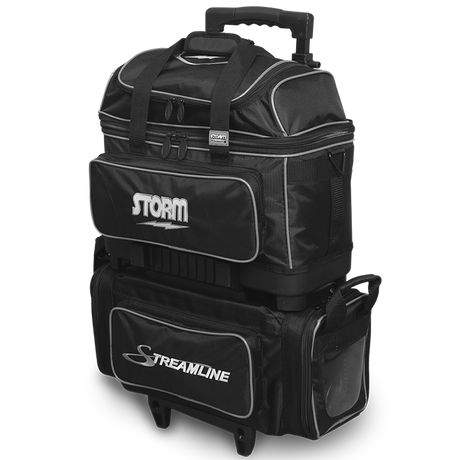 Storm Streamline 4 Ball Roller Black/Silver Bowling Bag suitcase league tournament play sale discount coupon online pba tour