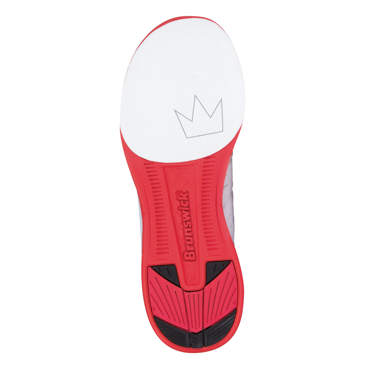 Brunswick Fuze White/Red Bowling Shoes * Performance synthetic uppers * Extra light molded EVA outsole * Pure slide microfiber slide soles on both shoes * Foam padded collar and tongue * Superior slide immediately * Right hand only *  * 