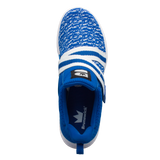 Brunswick Slingshot Royal/White Bowling Shoes * Athletic performance knit * Easy to slip on * No lace fastening system * Extra-light molded EVA outsole * Raised rubber heel for a controlled slide * Pure slide microfiber slide soles on both sides * Superior slide immediately *  * 