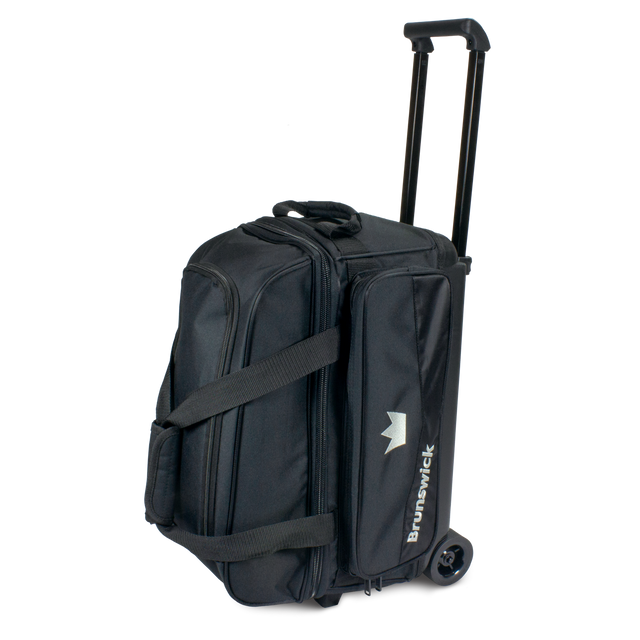 brunswick zone double roller tournament league play rolling travel bag suitcase