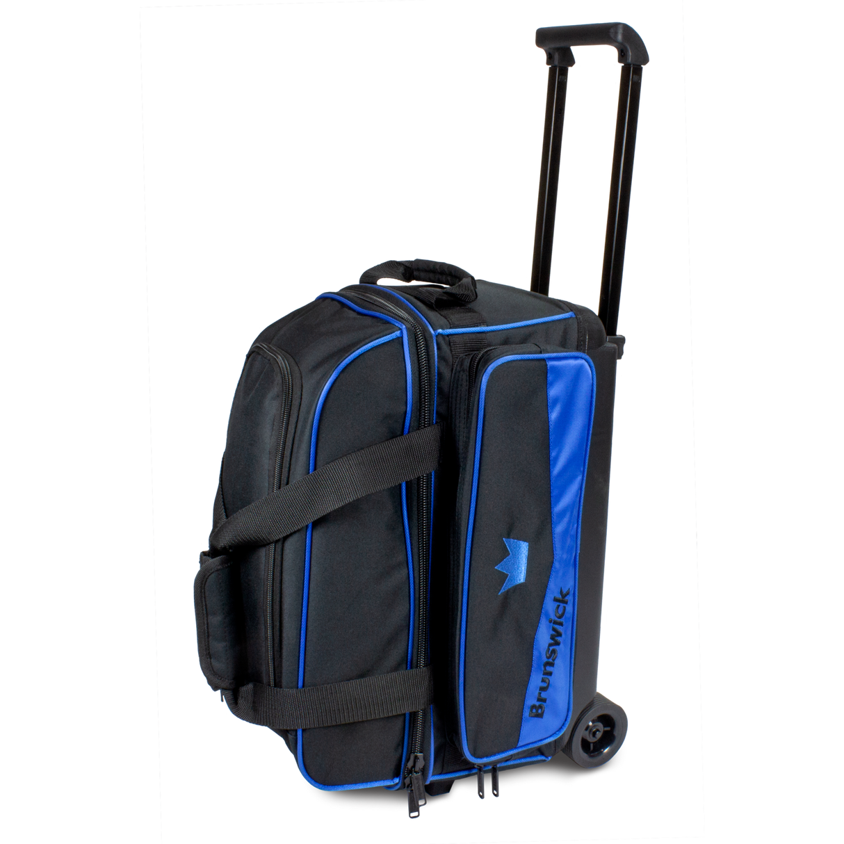 brunswick zone double roller tournament league play rolling travel bag suitcase
