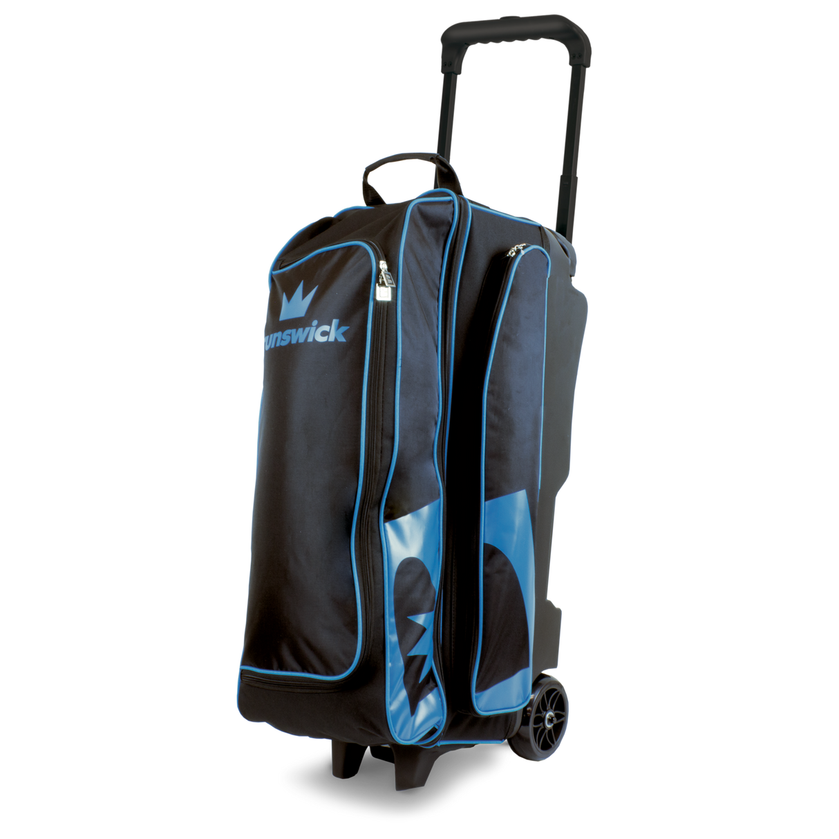 Brunswick Blitz 3 Ball Triple Roller Black/Blue Bowling Bag travel suitcase league tournament play sale discount coupon online pba tour