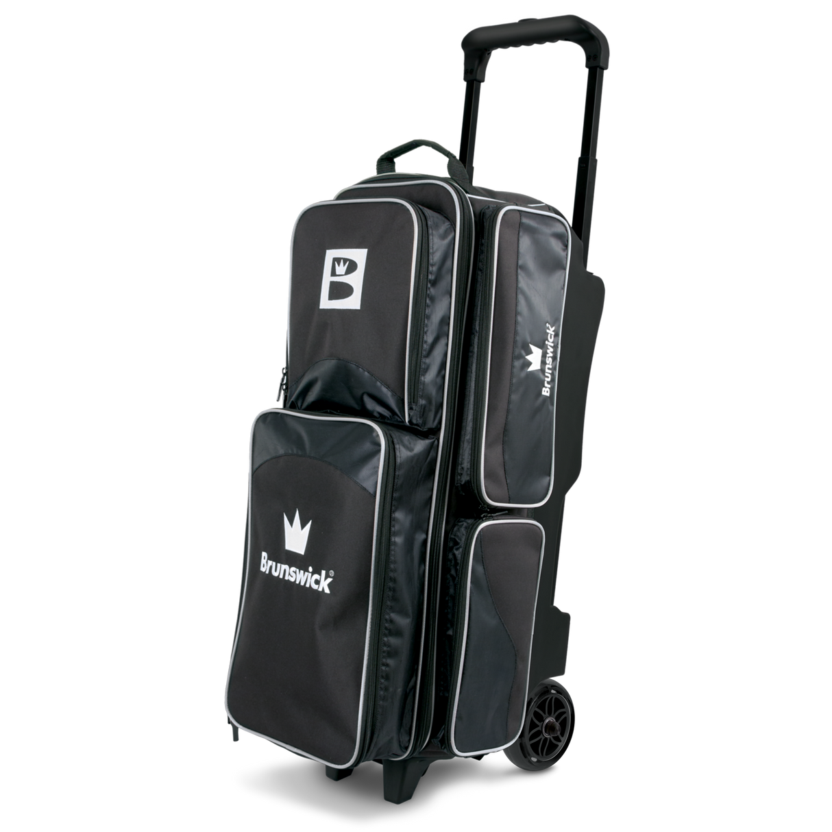 Brunswick Edge 3 Ball Triple Roller Black Bowling Bag travel suitcase league tournament play sale discount coupon online pba tour