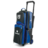 Brunswick Edge 3 Ball Triple Roller Blue Bowling Bag travel suitcase league tournament play sale discount coupon online pba tour