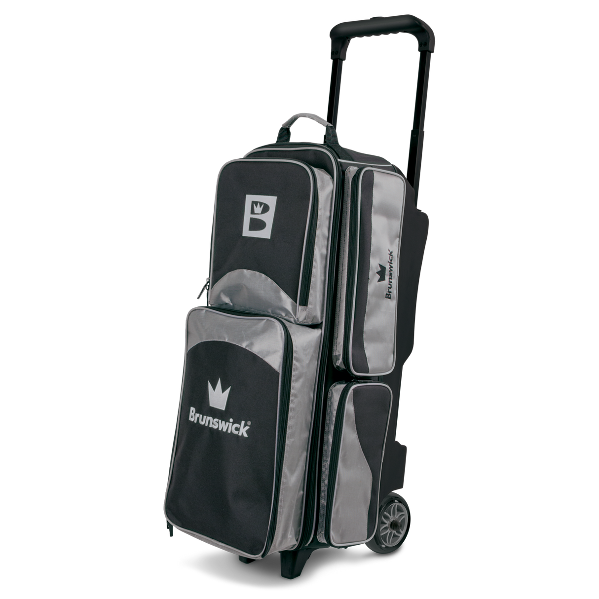 Brunswick Edge 3 Ball Triple Roller silver Bowling Bag travel suitcase league tournament play sale discount coupon online pba tour