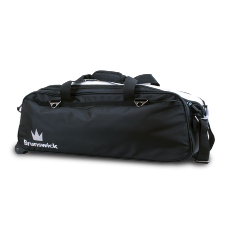 brunswick triple tournament tote rolling roller bag inside bowling travel suitcase