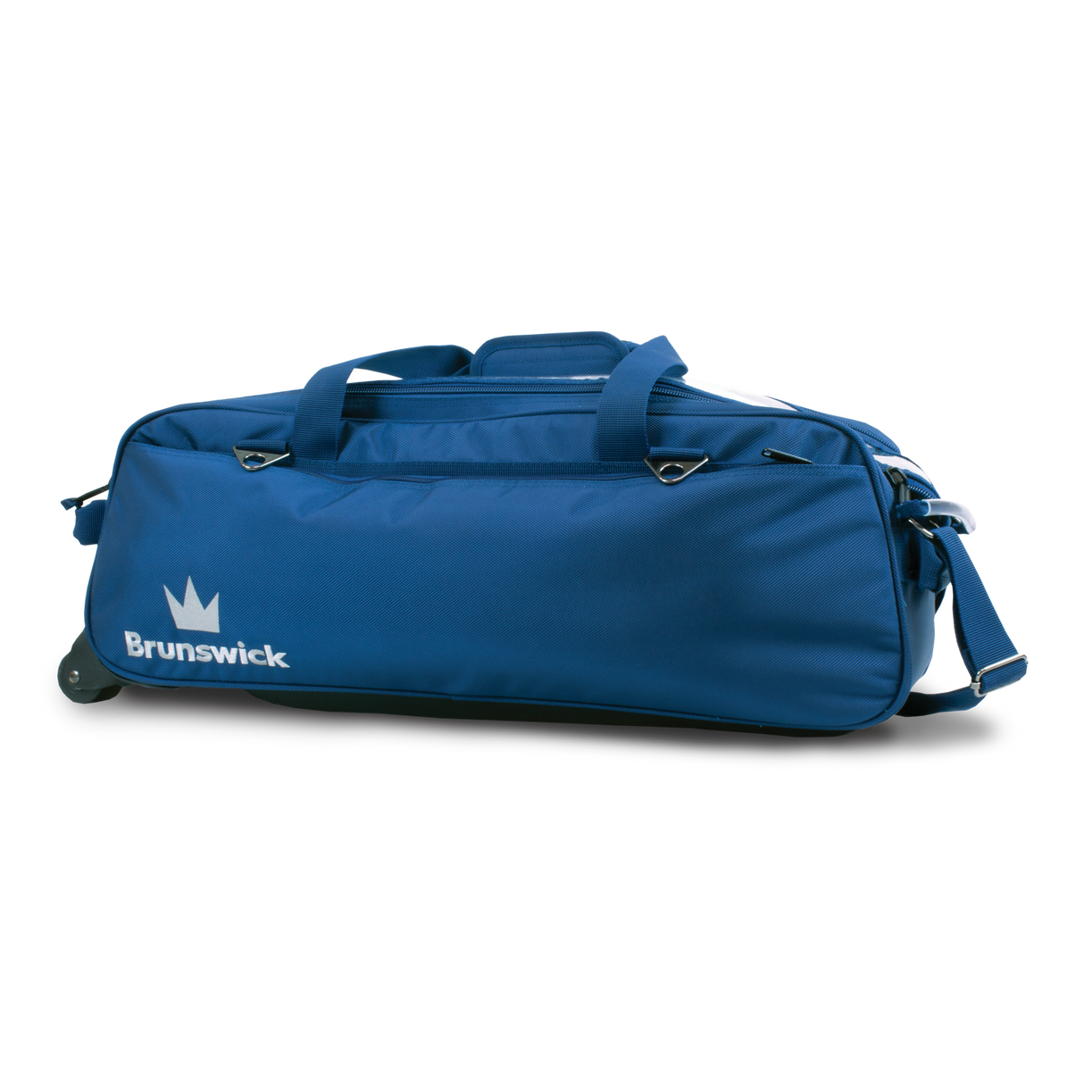 brunswick bowling bag triple roller blue royal combat inside travel suitcase for bowlers
