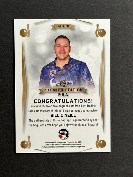 2023 Leaf PBA Trading Card Bill O'Neill Red Auto /25 SP