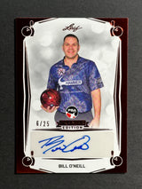 2023 Leaf PBA Trading Card Bill O'Neill Red Auto /25 SP