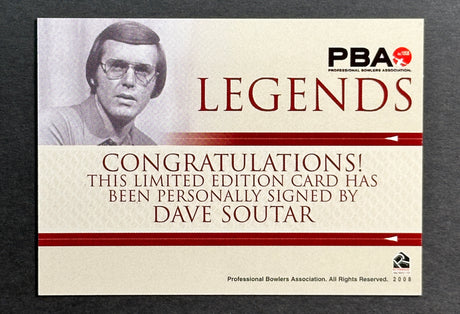 Dave Soutar 2008 Rittenhouse PBA Legends Autograph Bowling Card